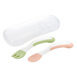 Richell TLI Easy-Grip Spoon & Fork with Case