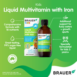 Brauer Kids Liquid Multivitamin  with Iron 200 ml