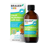 Brauer Kids Liquid Multivitamin  with Iron 200 ml