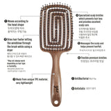 Yao Moving Square Hair Brush - Wood-like