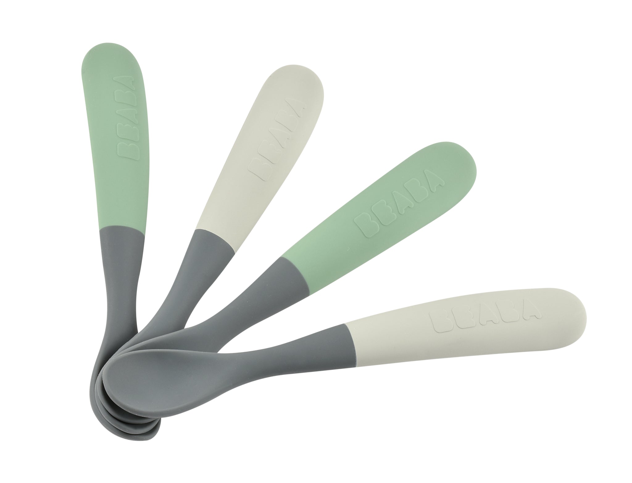 Beaba 1st Age Silicone Spoons Two-Toned Set of 4