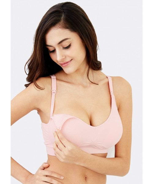 Mamaway Seamless Nursing Maternity Bra  No Moving Pads, Wirefree Supportive  Clip Down Bras for Pregnancy/Breastfeeding Women, Dusty Pink, Small : Buy  Online at Best Price in KSA - Souq is now
