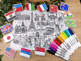 DrawnBy Washable Silicone Coloring Mat - Go Somewhere