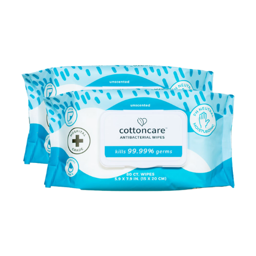 Cottoncare Antibacterial Disinfecting Biodegradable Water Wipes 80 pcs