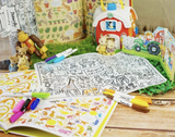 DrawnBy Washable Silicone Coloring Mat - Animal Friends