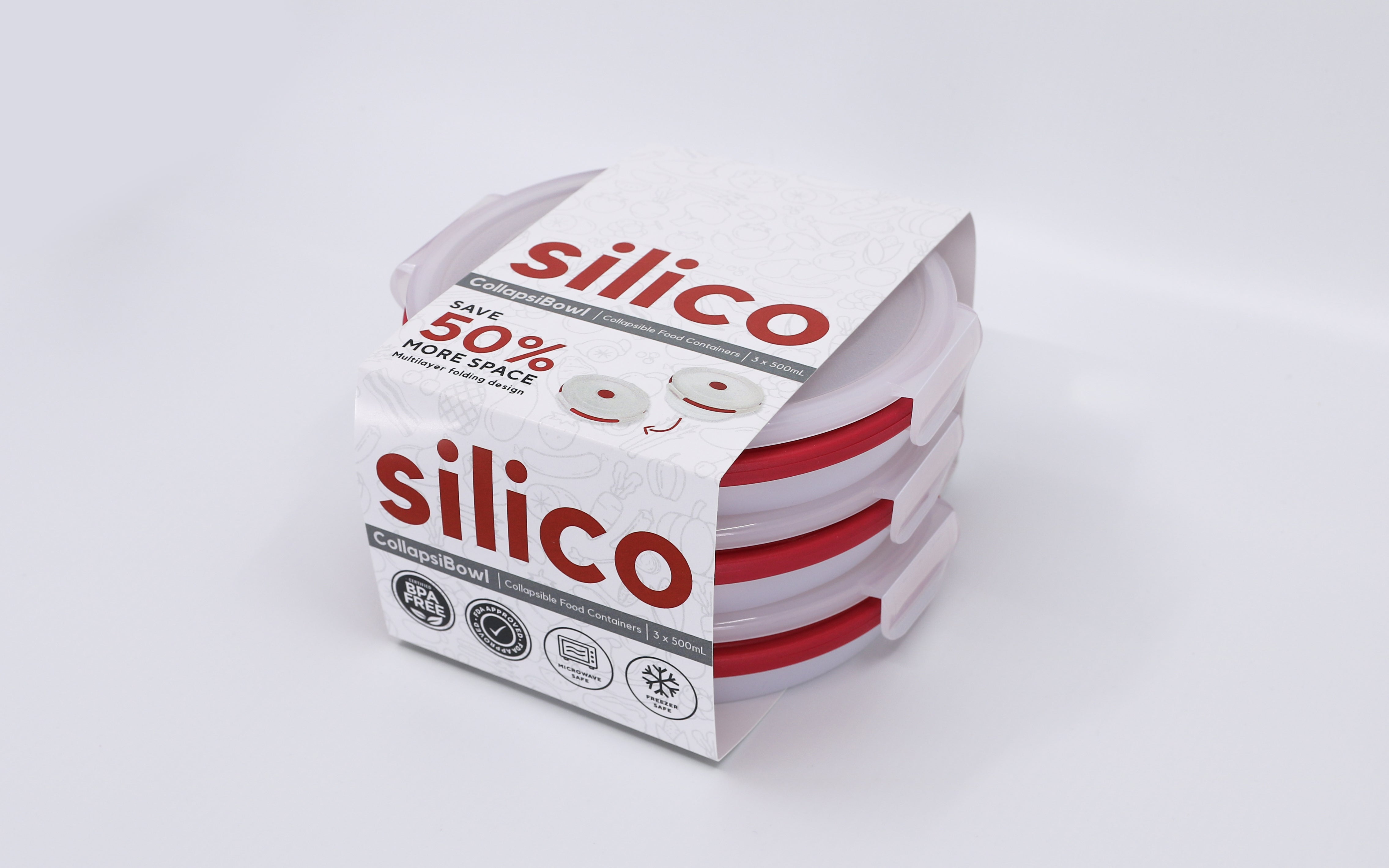 Silico CollapsiBowl Medium (Set of 3 - 500 mL)