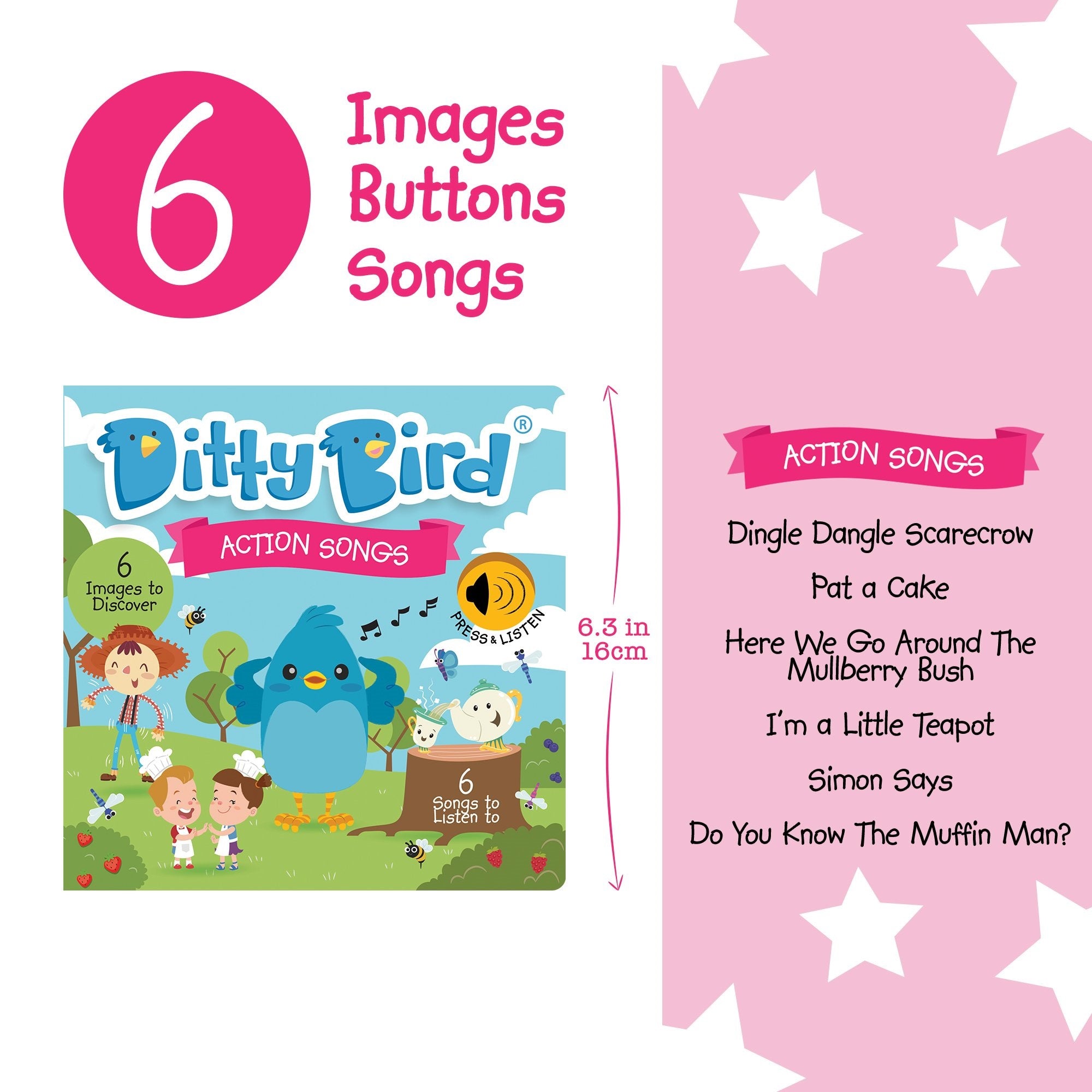 Ditty Bird Musical Book - Action Songs