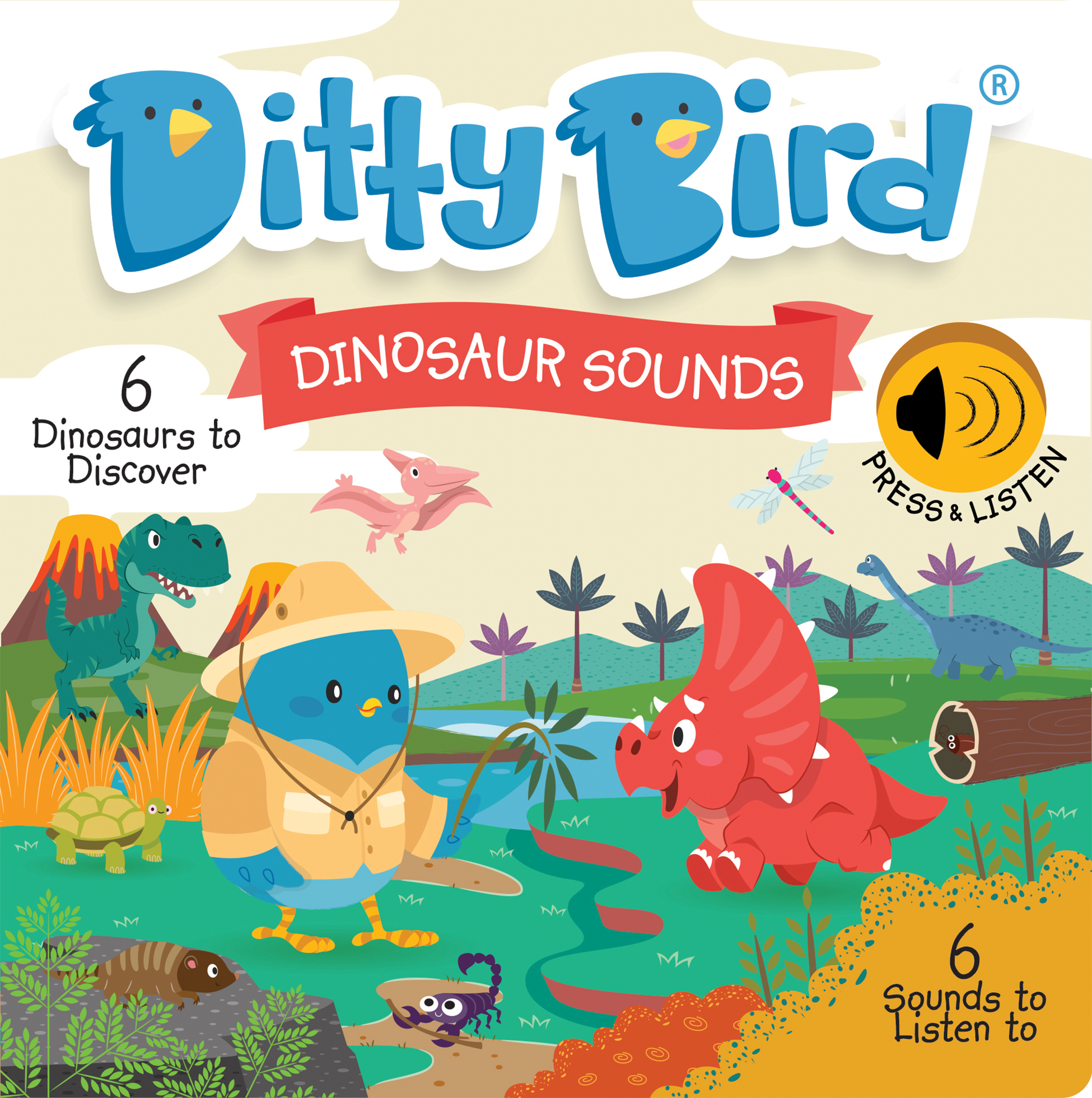 Ditty Bird Musical Book - Dinosaur Sounds
