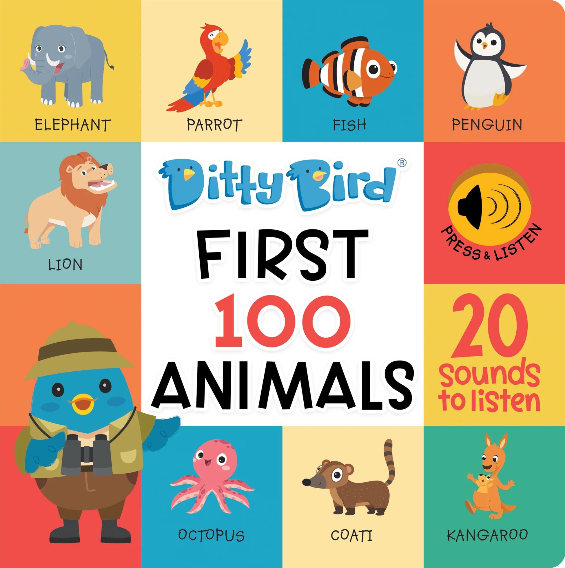 Ditty Bird Musical Book - First 100 Animals