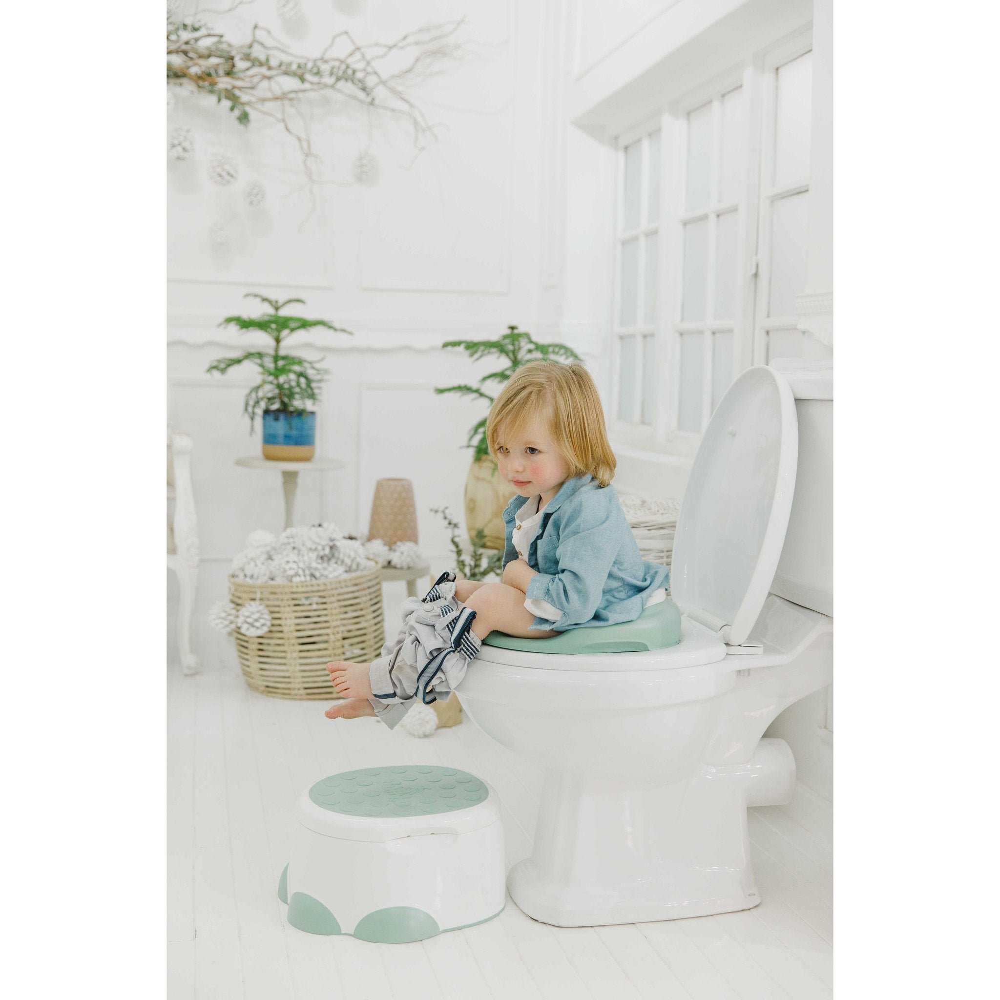 Pot Bébé Bumbo Step 'n Potty - 3 En 1 : Pot, Réducteur WC, Marchepied - Bleu