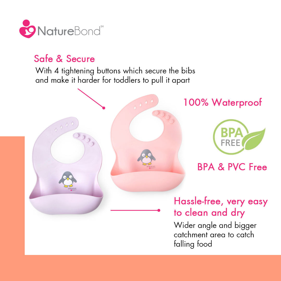 Naturebond Waterproof Silicone Baby Bibs