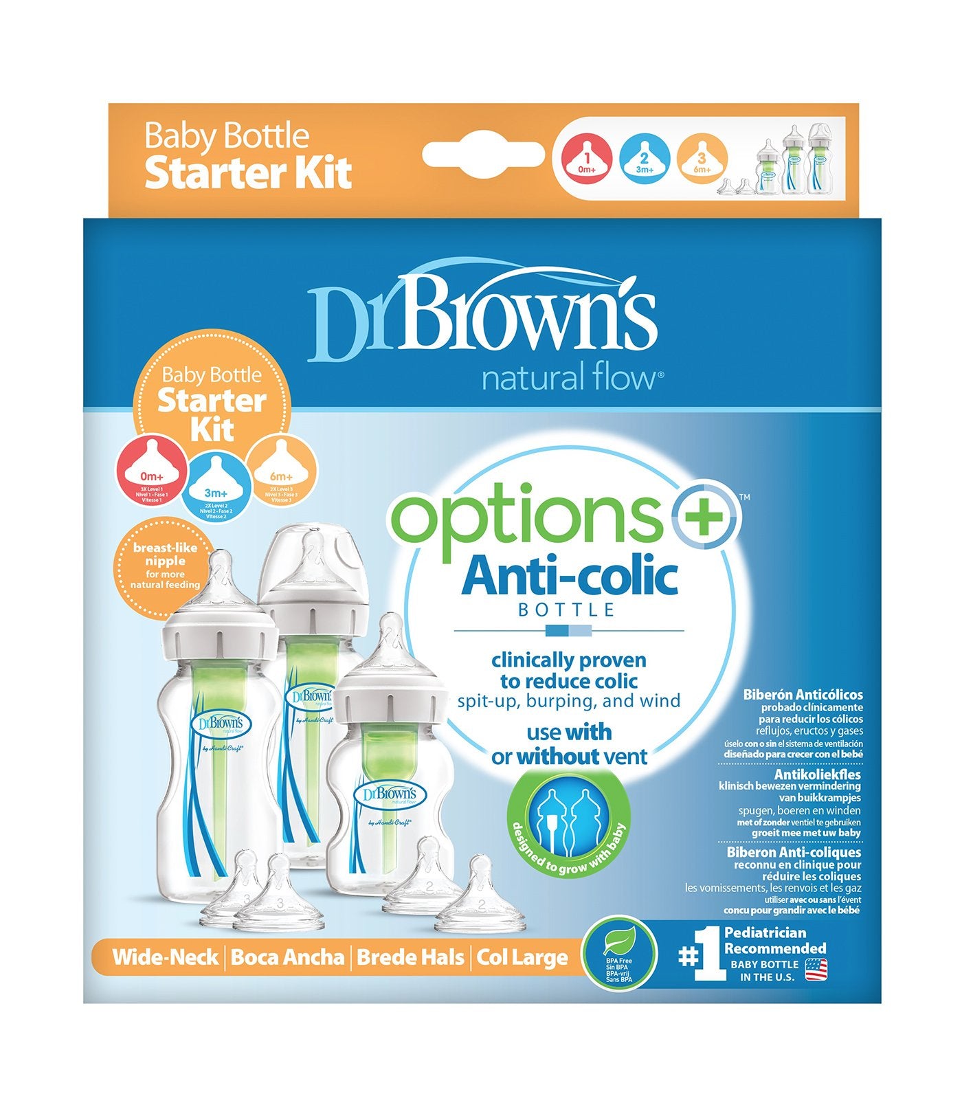 Brown's Options+ PP Wide-Neck Baby Bottle Starter Kit Mighty