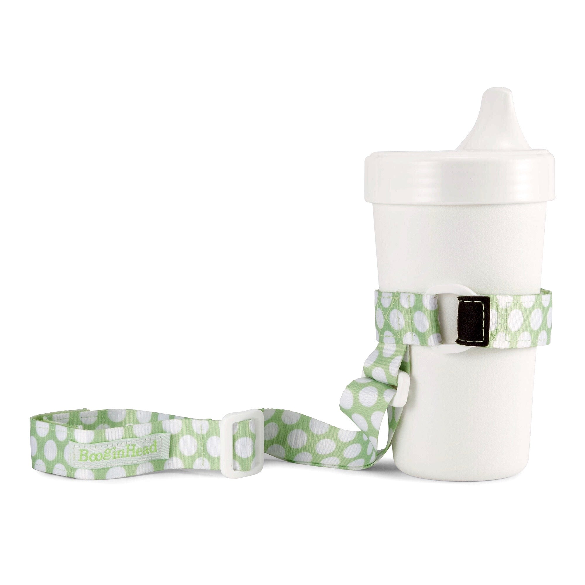 Booginhead SippiGrip for Cup, Bottle, & Toy Teether - Delicate Dot Green