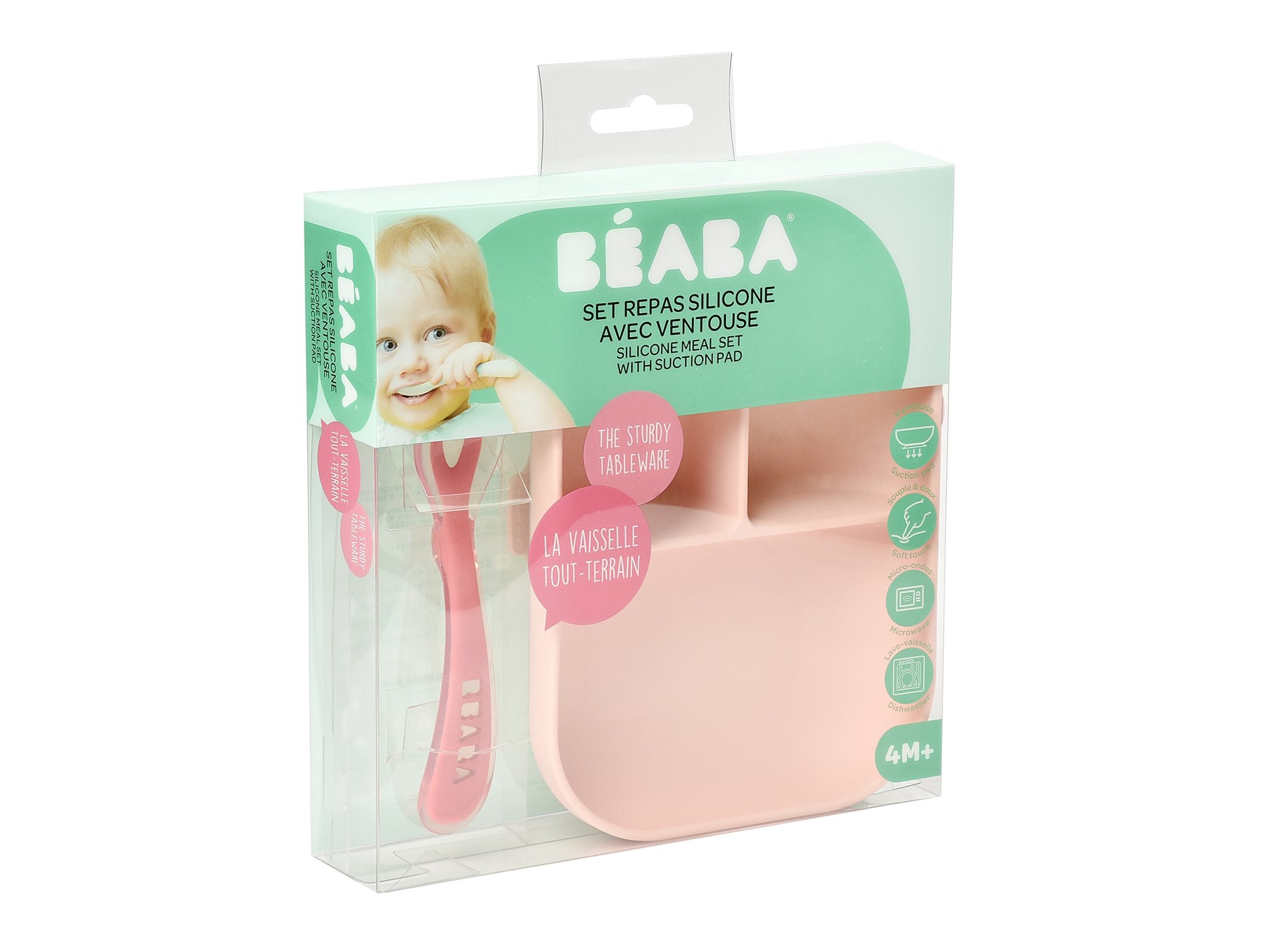 Beaba Silicone Divided Plate + 2nd Age Spoon