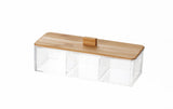 UrbanFinds 3 Divider Storage Box with Wood Cover
