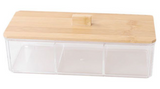 UrbanFinds 3 Divider Storage Box with Wood Cover