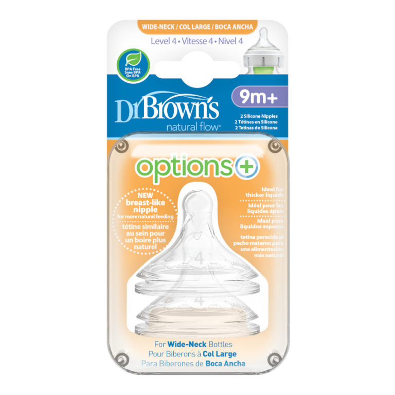 Dr. Brown's Options+ Wide Neck Baby Bottle Nipple