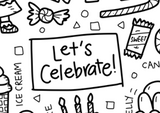 DrawnBy Washable Silicone Coloring Mat - Let's Celebrate