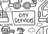 DrawnBy Washable Silicone Coloring Mat - City Services
